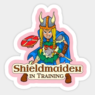 Viking Warrior Girl - Shieldmaiden in Training Sticker